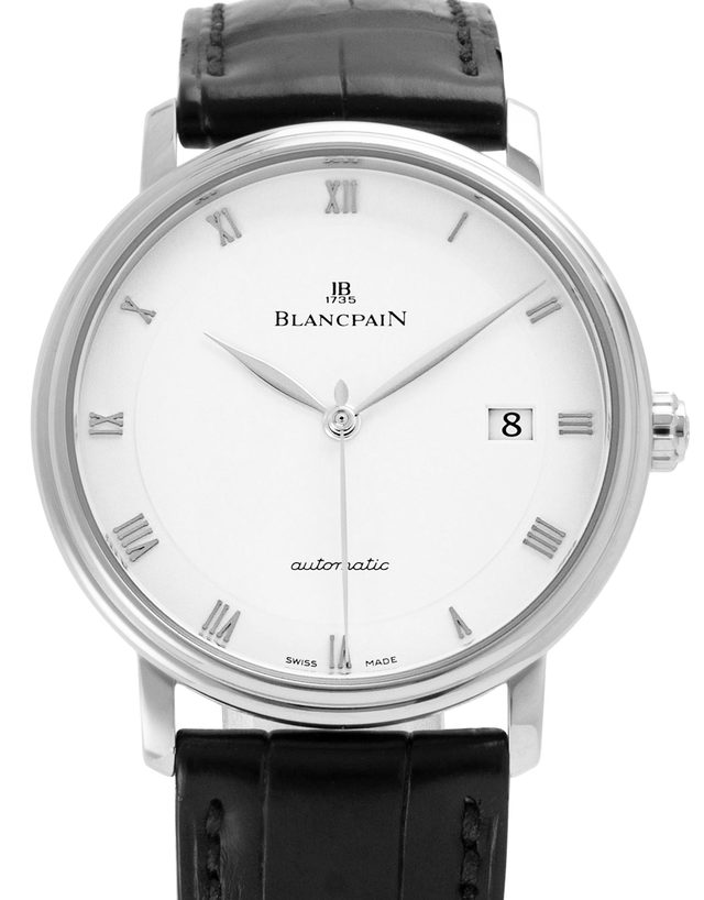 Blancpain Villeret Ultraplate 6223-1127-55a  Roman Numerals  2016  Very Good  Case Material Steel  Bracelet Material: Leather