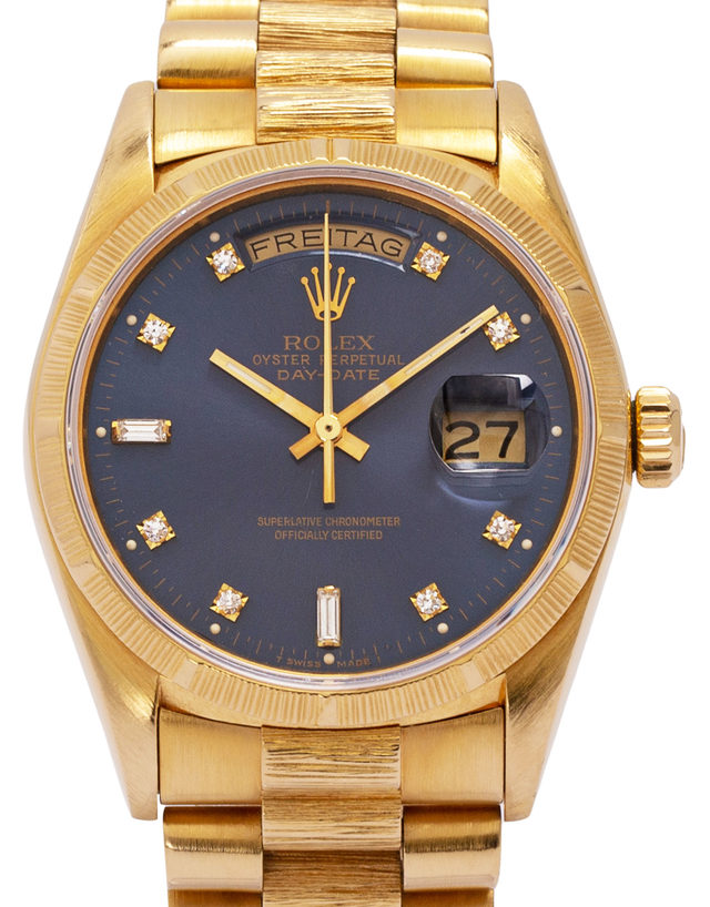 Rolex Day-date 18078  Baton  1988  Good  Case Material Yellow Gold  Bracelet Material: Yellow Gold