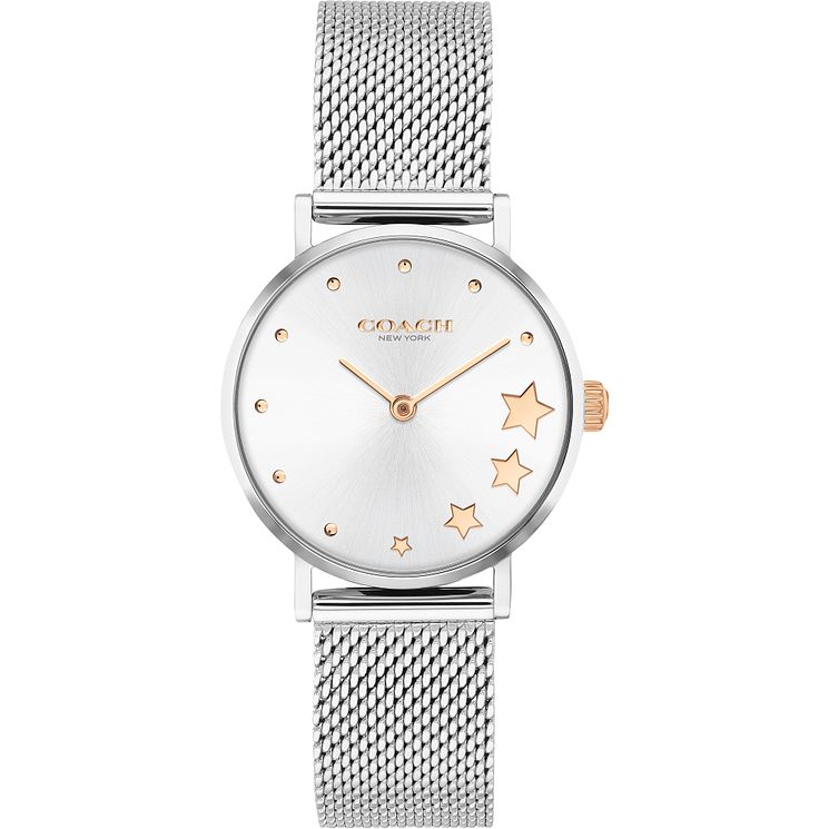 Coach Perry Ladies Stainless Steel Mesh Bracelet Watch