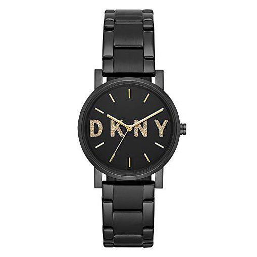 Dkny Soho Ladies Logo Black Ion Plated Bracelet Watch