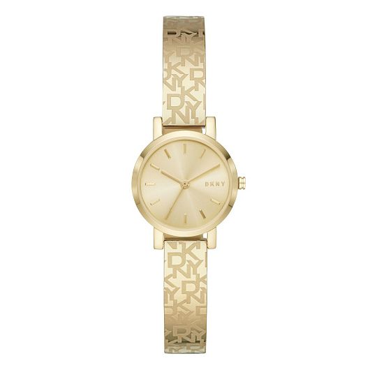 Dkny Soho Ladies Logo Gold Tone Bangle Bracelet Watch