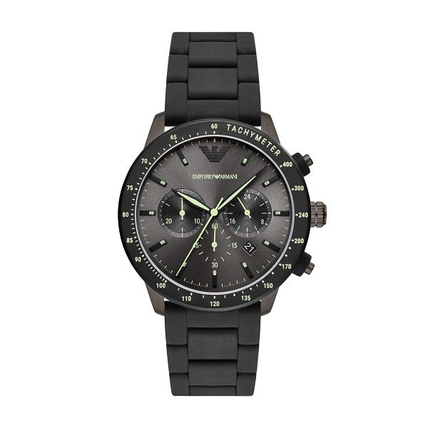 Emporio Armani Chronograph Mens Black Ion-plated Watch