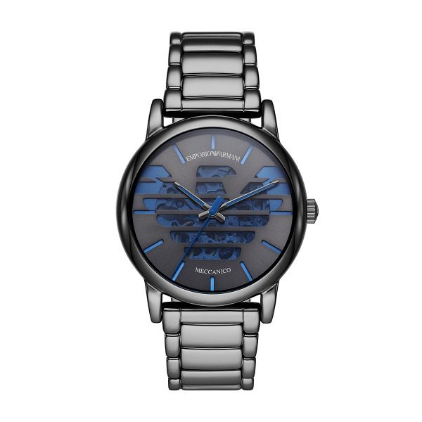 Emporio Armani Mens Grey Ion-plated Bracelet Watch