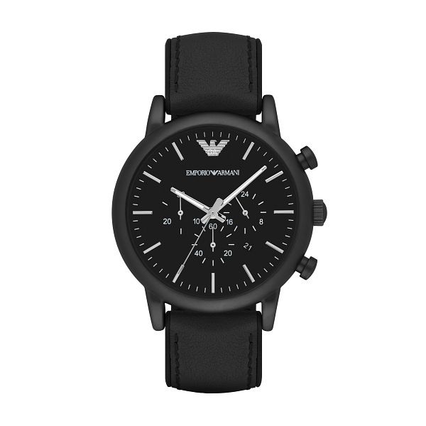 Emporio Armani Mens Ion Plated Black Strap Watch