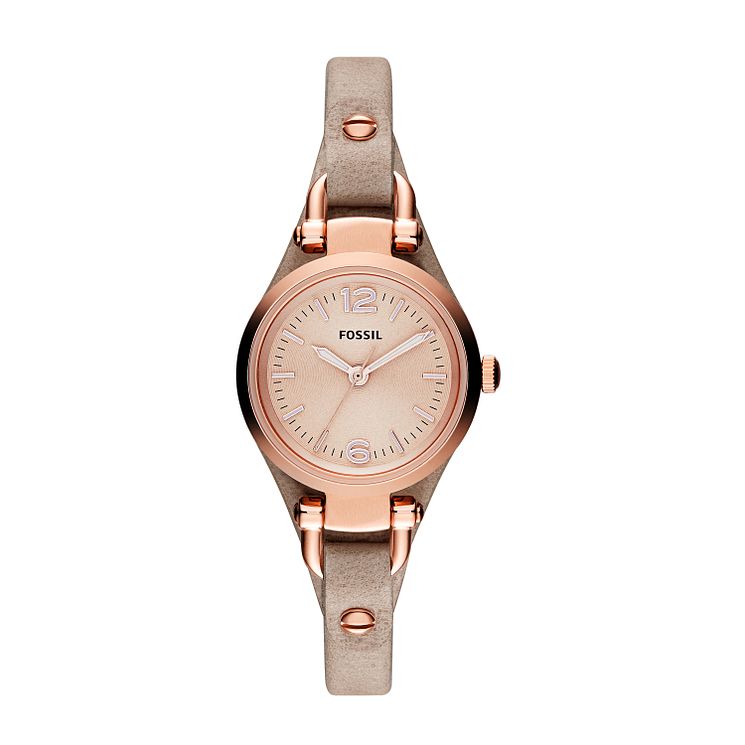 Fossil Georgia Lades Rose Gold-tone Leather Strap Watch