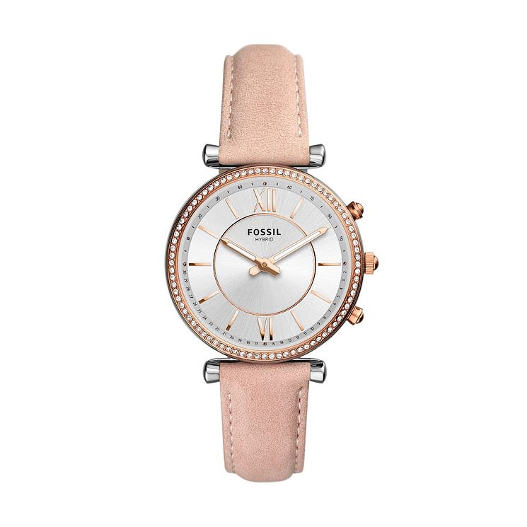 Fossil Ladies Stone Set Pink Leather Strap Smartwatch