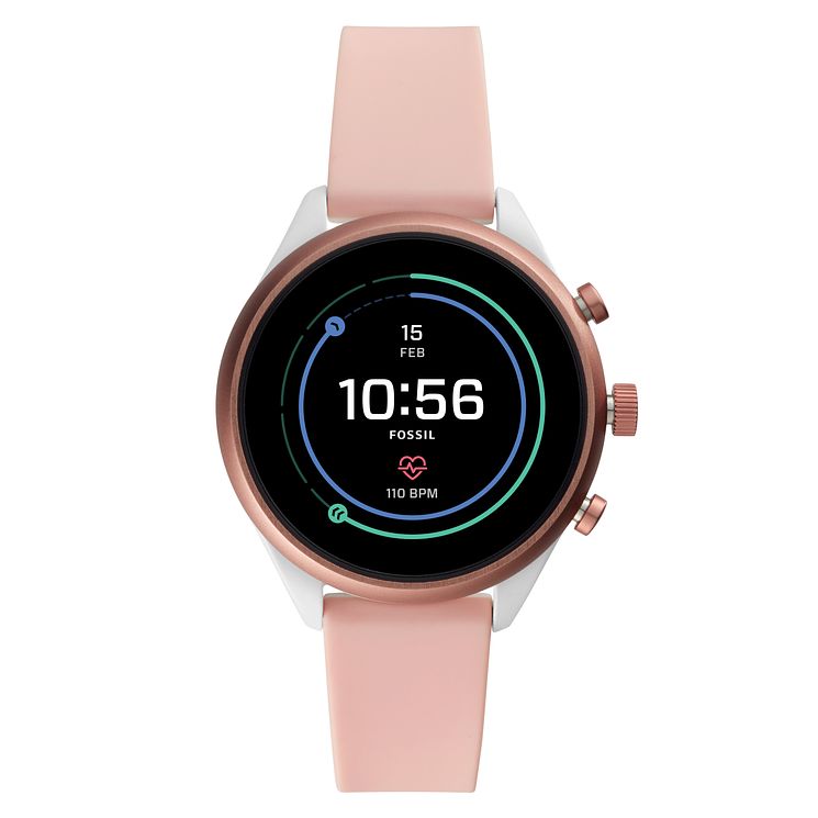 Fossil Smartwatches Sports Pink Silicone Strap Watch