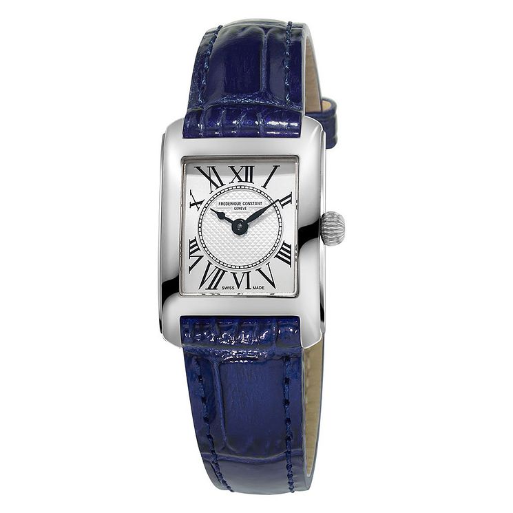 Frederique Constant Carree Ladies Blue Strap Watch