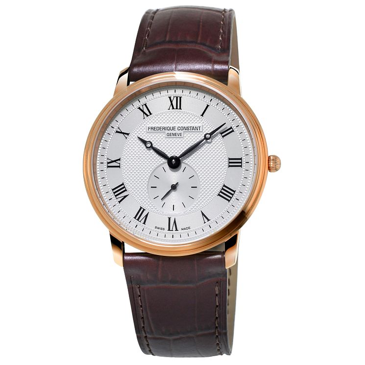 Frederique Constant Slimline Brown Leather Strap Watch