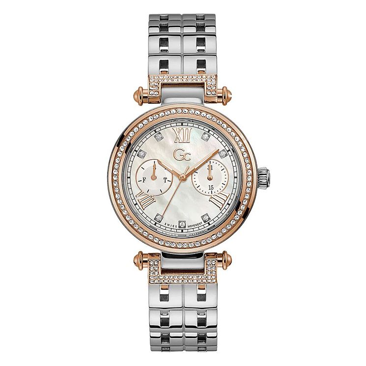 Gc Primechic Large Ladies Two Tone Bracelet Watch