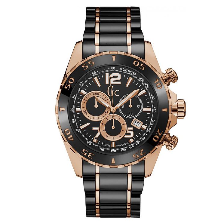 Gc Racer Mens Rose Gold Plated Bracelet Watch