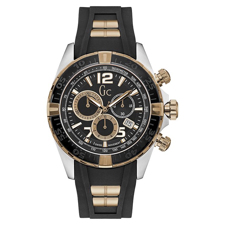 Gc Sportracer Mens Two Colour Chronograph Strap Watch