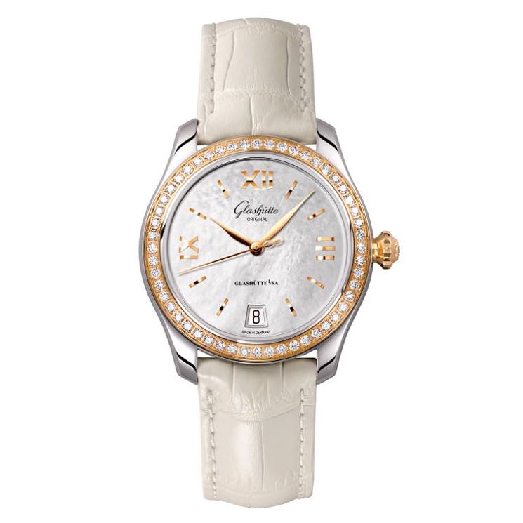 Glashutte Original Lady Serenade Ladies Leather Strap Watch