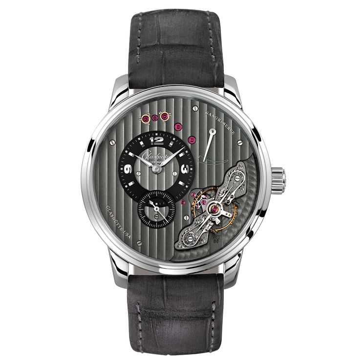 Glashutte Original Panoinverse Mens Grey Strap Watch