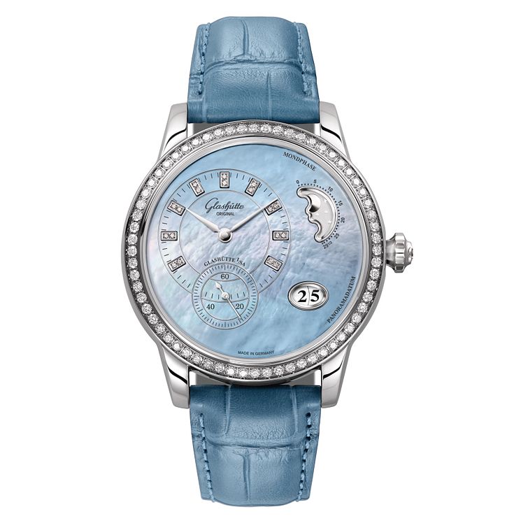 Glashutte Original Panomatic Luna Ladies Blue Strap Watch