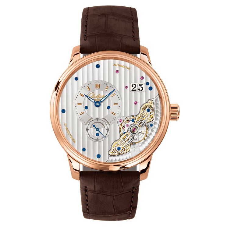 Glashutte Original Panomaticinverse Mens Brown Strap Watch