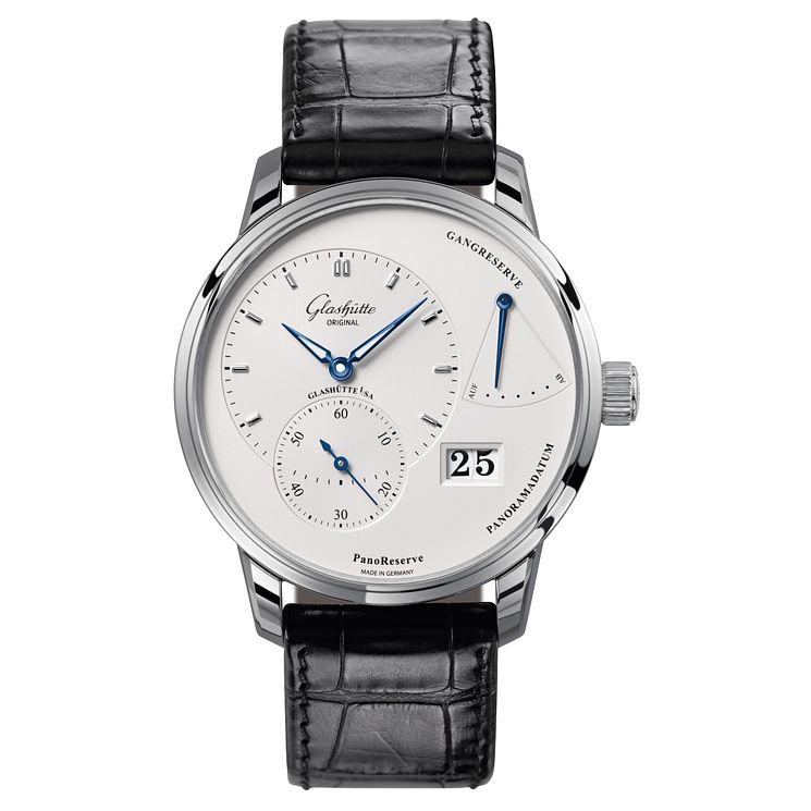 Glashutte Original Panoreserve Mens Black Strap Watch