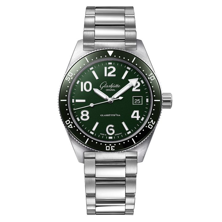 Glashutte Original Seaq Mens Stainless Steel Bracelet Watch