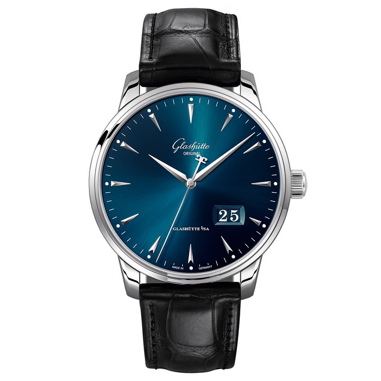 Glashutte Senato Mens Stainless Steel Strap Watch