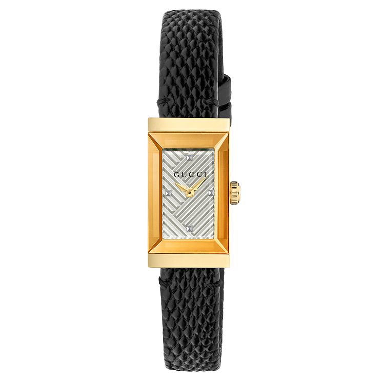 Gucci G-frame Black Leather Strap Watch