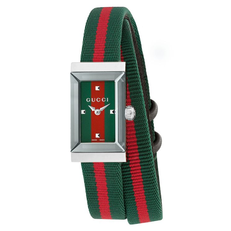 Gucci G-frame GreenandRed Strap Watch