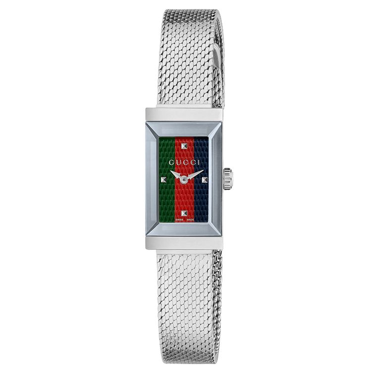 Gucci G-frame Stainless Steel Mesh Bracelet Watch