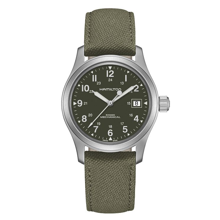 Hamilton Khaki Field Mens Green Strap Watch