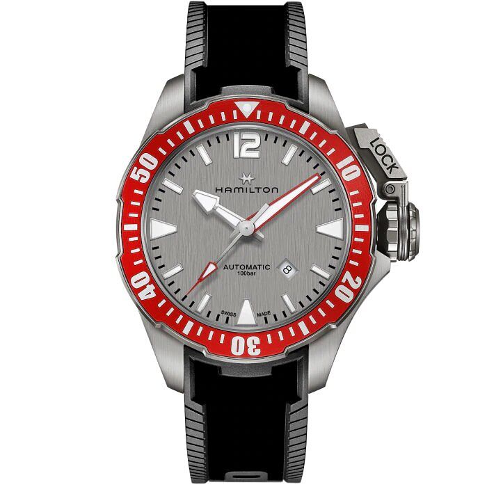 Hamilton Khaki Navy Frogman Titanium Auto Rubber Strap Watch