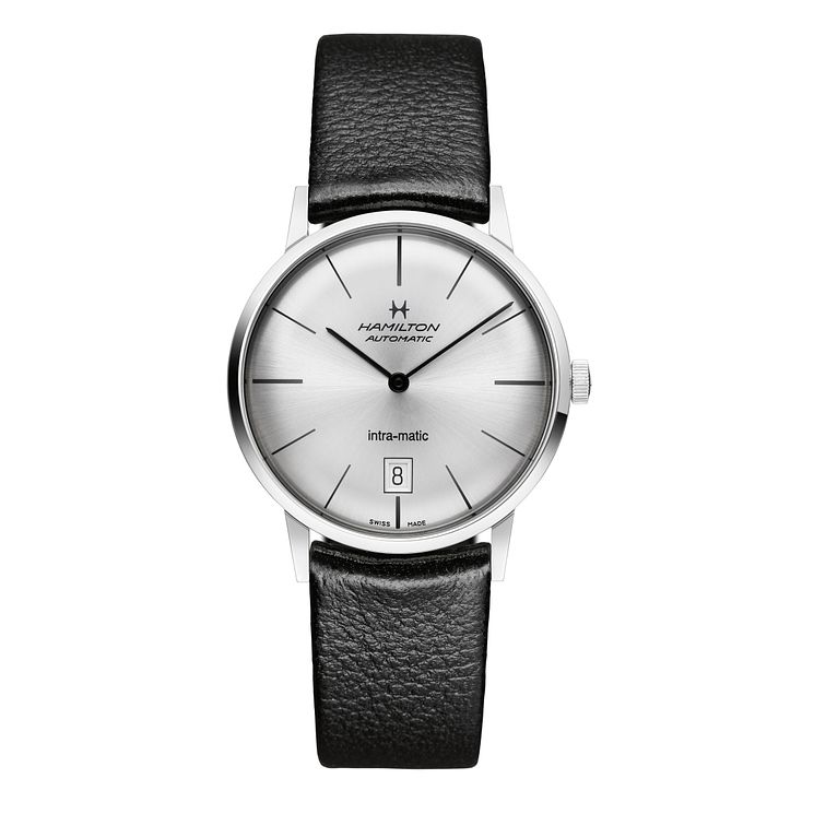 Hamilton Mens Automatic Silver DialandBlack Strap Watch