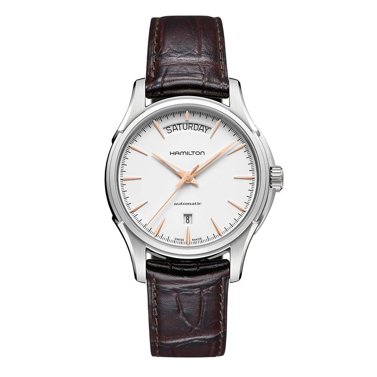 Hamilton Mens Brown Leather Strap Watch