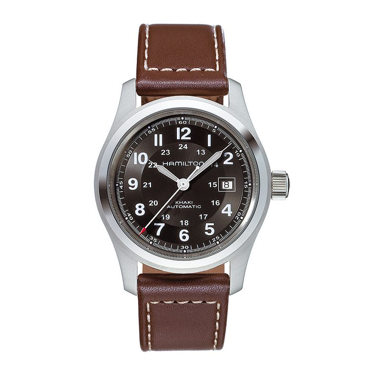 Hamilton Mens Brown Strap Watch