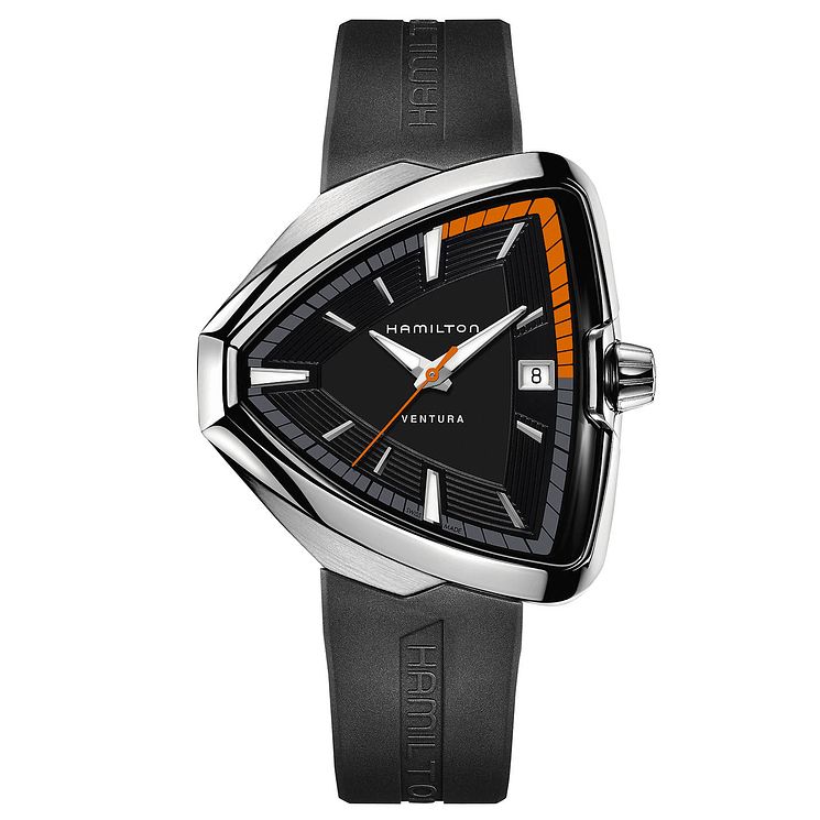 Hamilton Ventura Elvis80 Mens Black Rubber Strap Watch