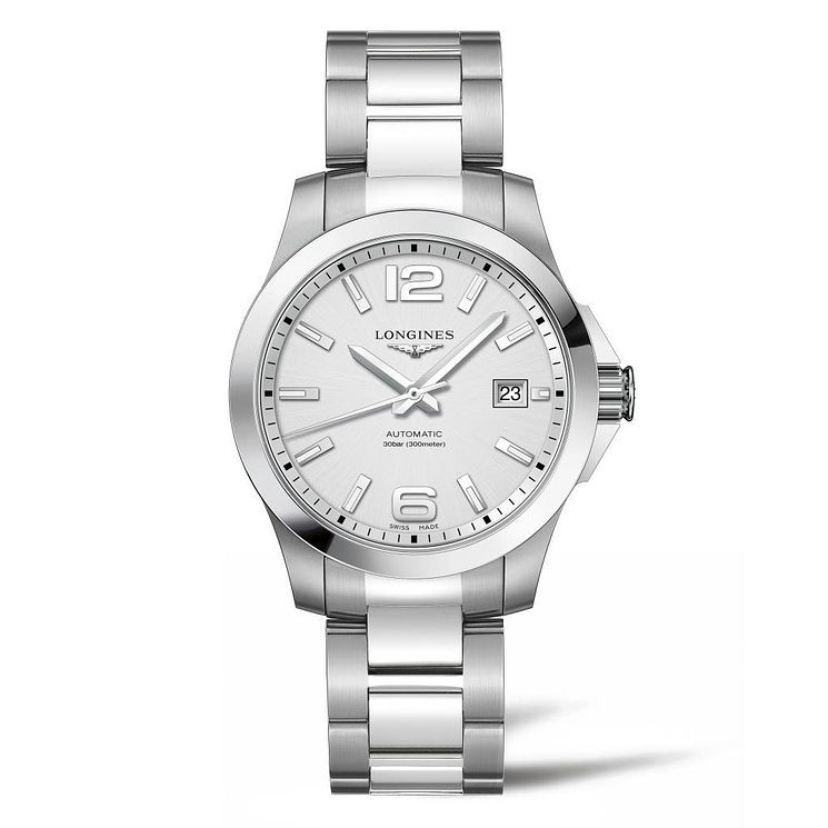 Longines Conquest Mens Stainless Steel Bracelet Watch