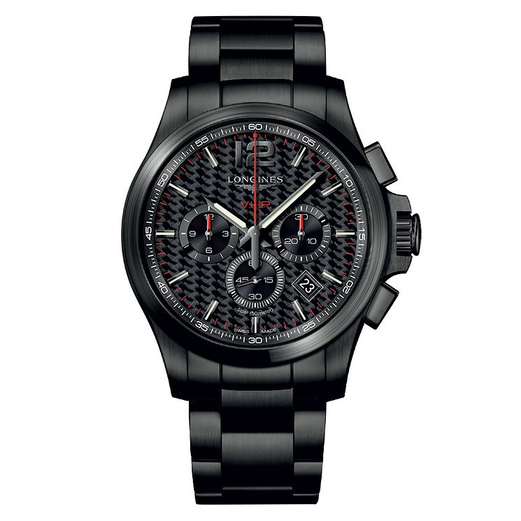 Longines Conquest V.h.p Mens Black Chronograph Watch