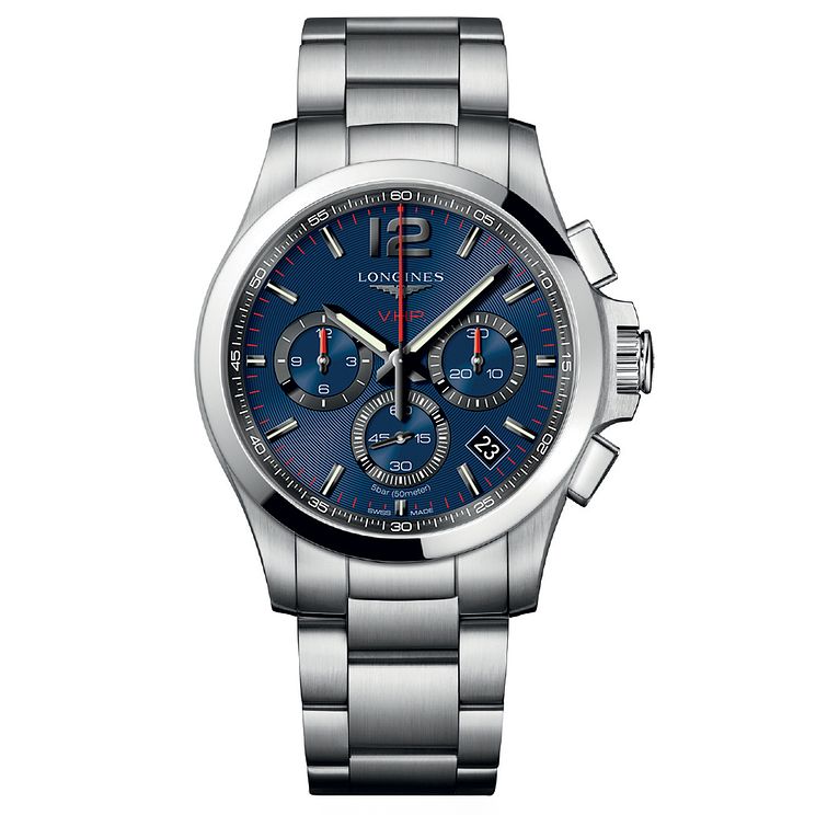 Longines Conquest V.h.p Mens Blue Chronograph Watch