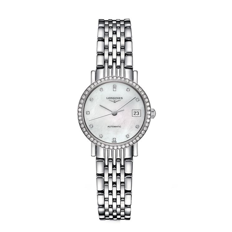 Longines Elegant Ladies Diamond Mother Of Pearl Watch