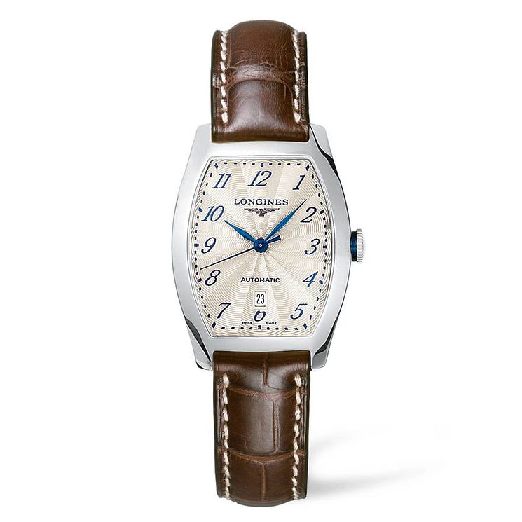 Longines Evidenza Ladies Brown Leather Strap Watch