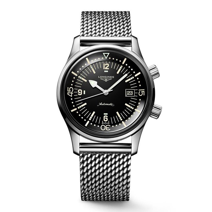 Longines Heritage Legend Diver Mens Black Dial Watch