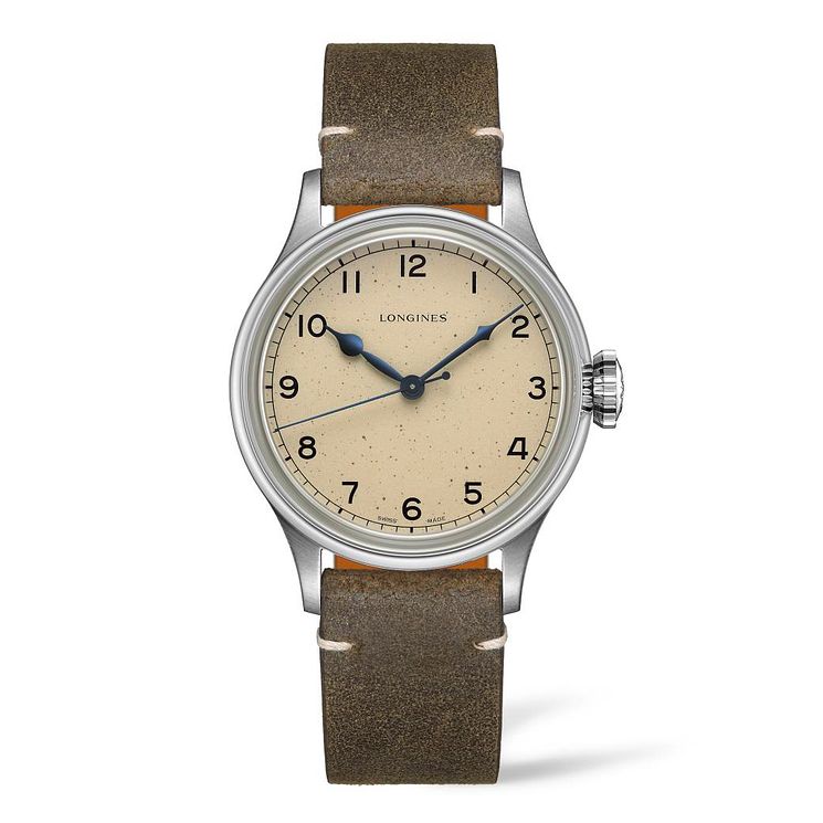 Longines Heritage Mens Brown Leather Strap Watch