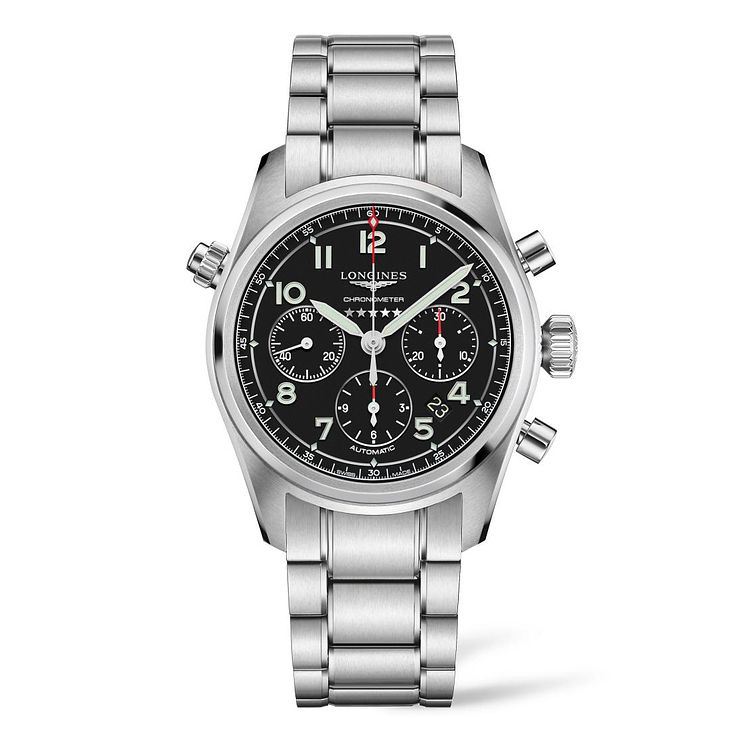 Longines Spirit Chrono Mens Stainless Steel Bracelet Watch