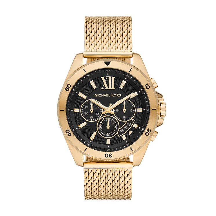 Michael Kors Brecken Mens Gold Tone Bracelet Watch