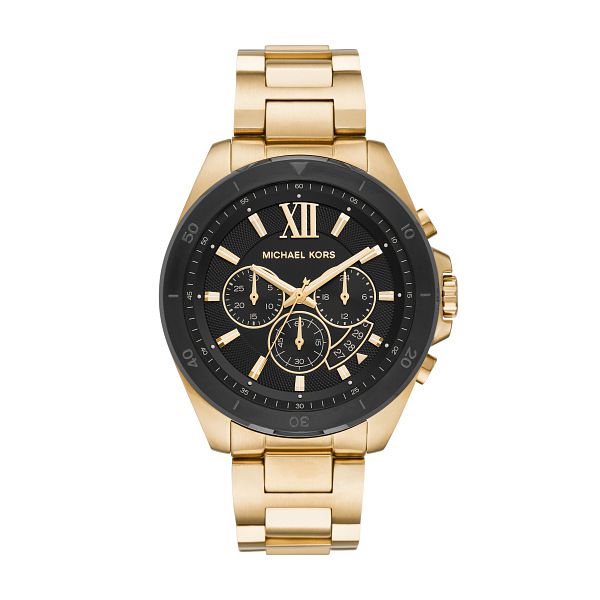 Michael Kors Brecken Mens Yellow Gold Tone Bracelet Watch