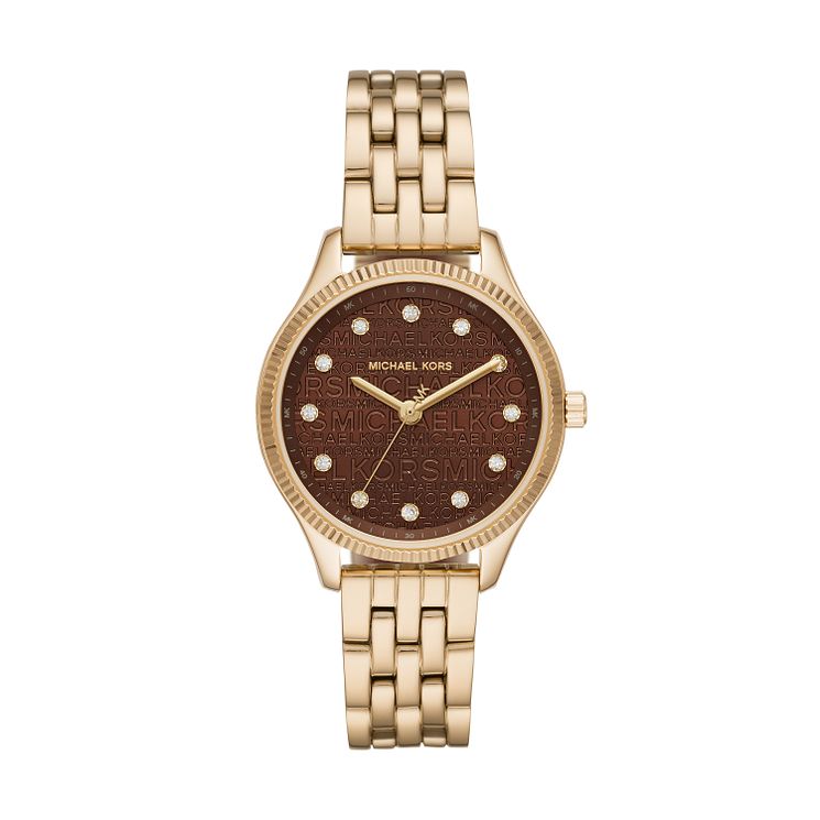 Michael Kors Lexington Yellow Gold Tone Crystal Watch