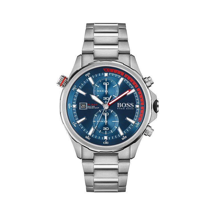 Boss Globetrotter Mens Stainless Steel Bracelet Watch