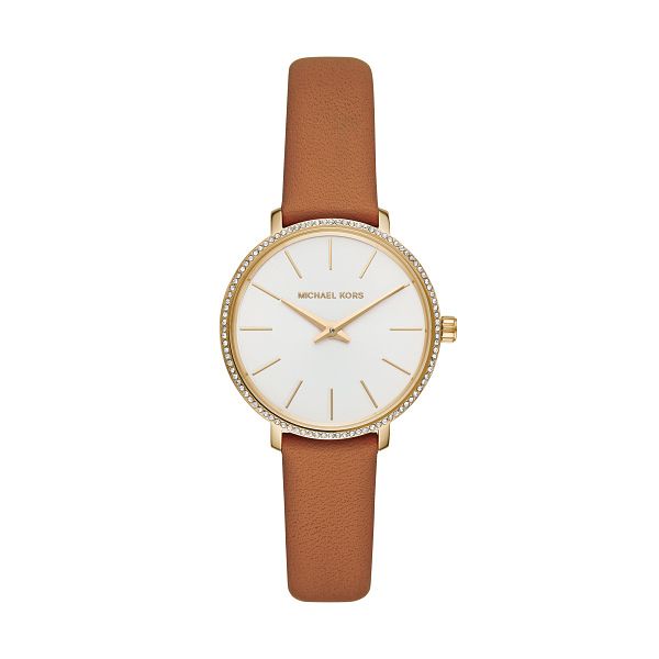 Michael Kors Mini Pyper Ladies Stone Set Orange Strap Watch