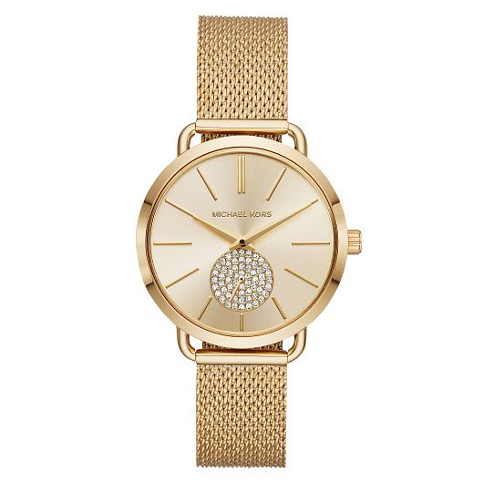 Michael Kors Portia Ladies Yellow Gold Tone Stone Set Watch