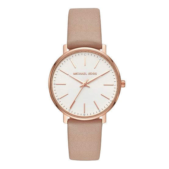 Michael Kors Pyper Ladies Pink Leather Strap Watch