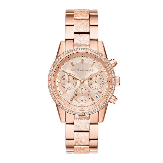 Michael Kors Ritz Ladies Stone Set Rose Bracelet Watch