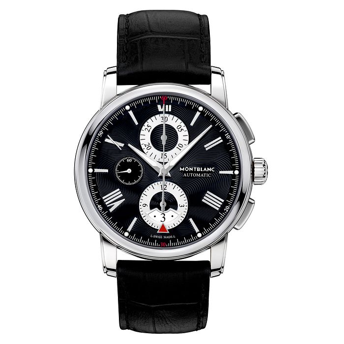 Montblanc 4810 Mens Black Leather Strap Watch