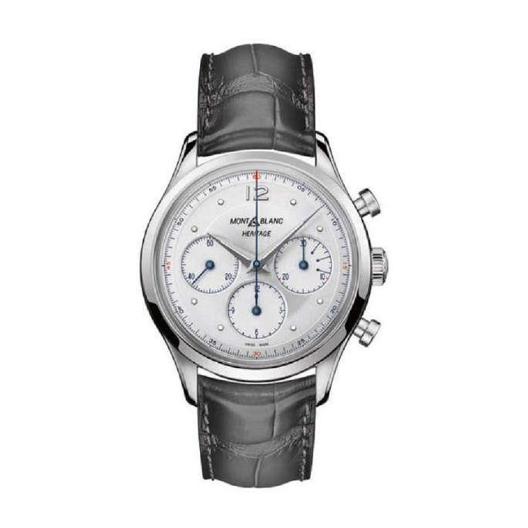 Montblanc Heritage Mens Black Leather Strap Watch